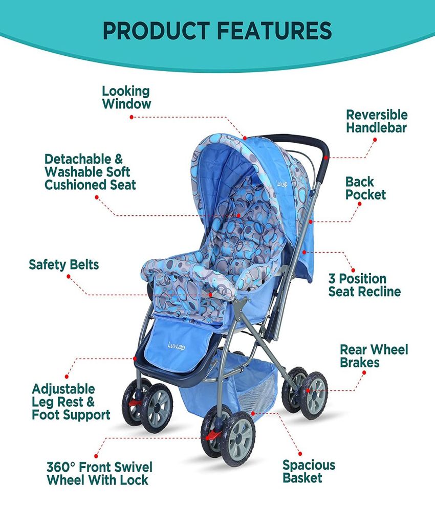 Starshine Stroller or Pram, Sky Blue 