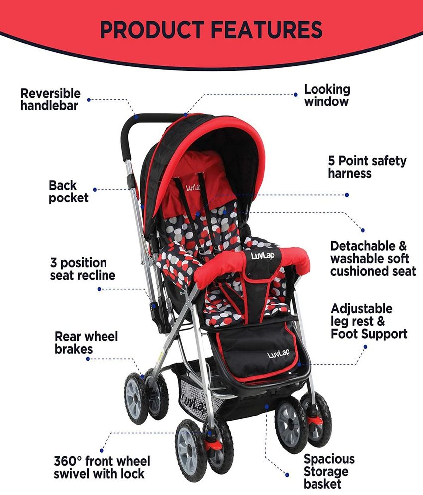 Sunshine Stroller, Pram, Red