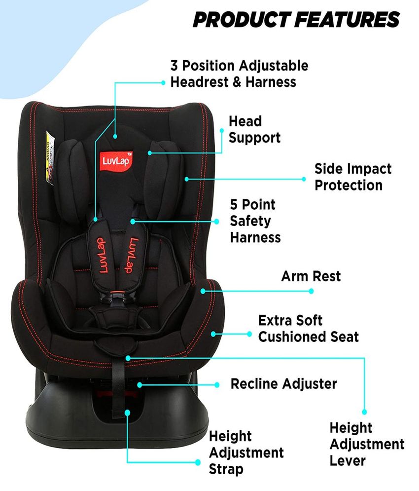 Sports Convertible Car Seat for baby and kids  Black 
