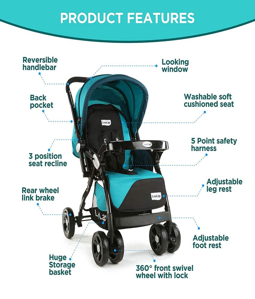 Galaxy Stroller and Pram, Black, Green