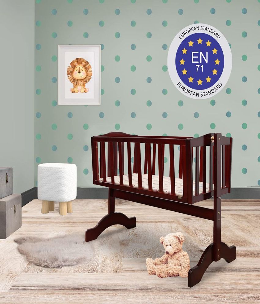 C 10 Baby Wooden Cot,  Cherry Red 