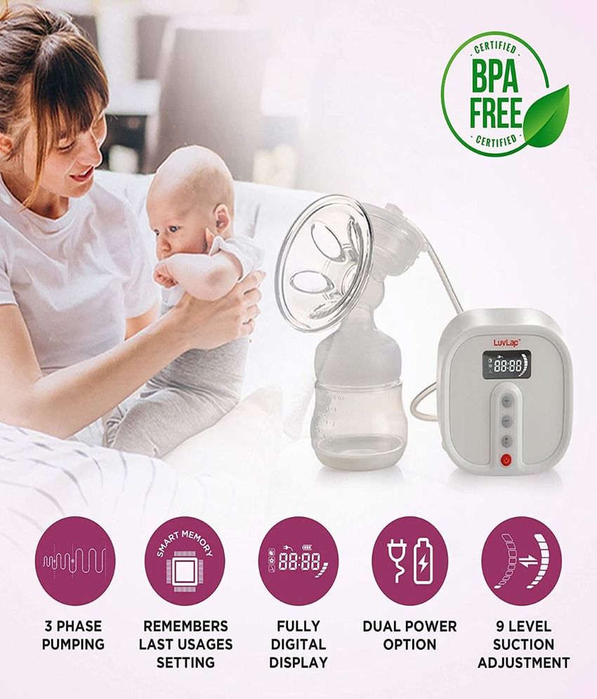 Electric Breast Pump with 3 Phase Pumping, 2pcs Breast pads free