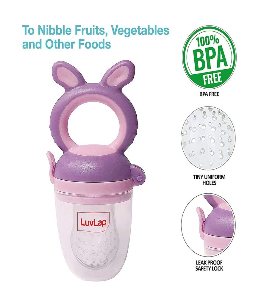 Silicone FoodorFruit Nibbler Violet and Pink